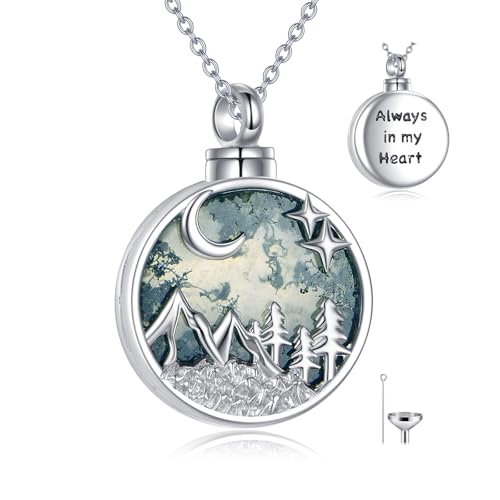 VONALA Pfote/Schmetterling/Berg Urne Halskette 925 Sterling Silber Haustier Einäscherung Schmuck Geschenk für Tierliebhaber (Berg) VONALA Pfote/Schmetterling/Berg Urne Halskette 925 Sterling Silber Haustier Einäscherung Schmuck Geschenk für Tierliebhaber (Berg) von VONALA