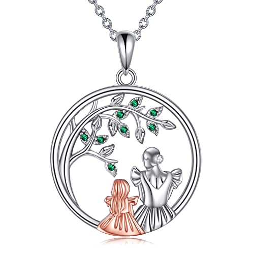 VONALA Mutter Halskette Mutter Tochter Kette 925 Sterling Silber Mama Tochter Lebensbaum Kette Halskette Muttertag Geschenk Für Mutter (Mutter Tochter) von VONALA