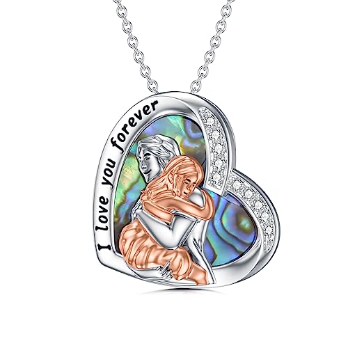 VONALA Mutter und Tochter Halskette 925 Sterling Silber Mutter Tochter Kette Geschenke für Mutter Weihnachten Geburtstag (Abalone Shell Mutter Tochter Kette) von VONALA