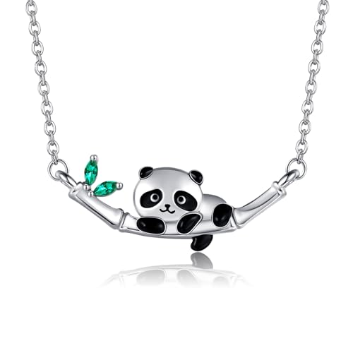 VONALA Panda Ketten Mädchen 925 Sterling Silber Panda Anhänger Halskette Panda Schmuck Geschenke für Damen Mädchen von VONALA