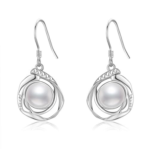 VONALA Perlenohrringe Silber 925 Ohrringe Perlen Perlenohrringe Perlen Ohrringe Damen Mädchen Perlenschmuck Geschenke von VONALA
