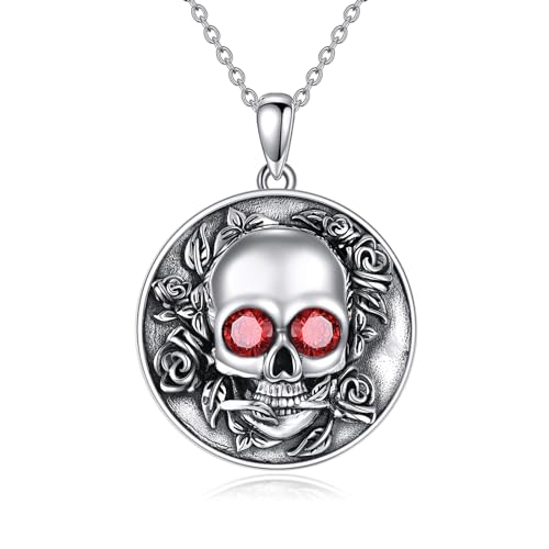 VONALA Piraten Totenkopf Halskette 925 Sterling Silber Gothic Skelett Totenkopf Schmuck für Männer Frauen VONALA Piraten Totenkopf Halskette 925 Sterling Silber Gothic Skelett Totenkopf Schmuck für Männer Frauen von VONALA