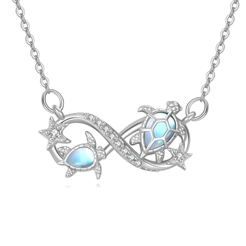 VONALA Schildkröten-Halskette für Damen, 925er-Sterlingsilber, Meeresschildkröten-Anhänger, Mutter und Tochter, Unendlichkeits-Halsketten, Larimar-Stein, Schildkröte, Ozeanwellen-Schmuck VONALA Schildkröten-Halskette für Damen, 925er-Sterlingsilber, Meeresschildkröten-Anhänger, Mutter und Tochter, Unendlichkeits-Halsketten, Larimar-Stein, Schildkröte, Ozeanwellen-Schmuck von VONALA