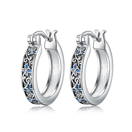 VONALA Schmetterling Filigrane Ohrringe für Damen 925 Sterling Silber Schmetterling Ohrringe Kleine Huggie Ohrringe Schmetterling Schmuck Geschenke von VONALA