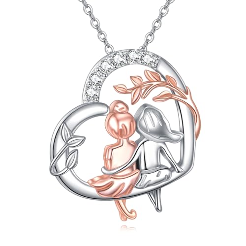 VONALA Schwestern Kette 925 Sterling Silber Herz Anhänger Halskette Baum Schmuck Geburtstag Geschenk für Damen Mädchen Tochter Freundin VONALA Schwestern Kette 925 Sterling Silber Herz Anhänger Halskette Baum Schmuck Geburtstag Geschenk für Damen Mädchen Tochter Freundin von VONALA