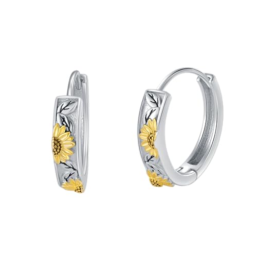 VONALA Sonnenblume Creolen Ohrringe 925 Sterling Silber Blume Ohrringe Klein Gänseblümchen Sonnenblume Schmuck Geschenke für Damen Mädchen VONALA Sonnenblume Creolen Ohrringe 925 Sterling Silber Blume Ohrringe Klein Gänseblümchen Sonnenblume Schmuck Geschenke für Damen Mädchen von VONALA