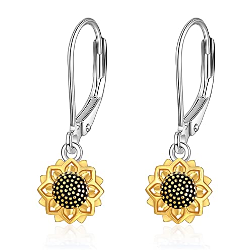 VONALA Sonnenblume Ohrringe Gold, 925 Sterling Silber Sonnenblume Schmuck Geschenke für Damen Mädchen (Sonnenblume 07) von VONALA