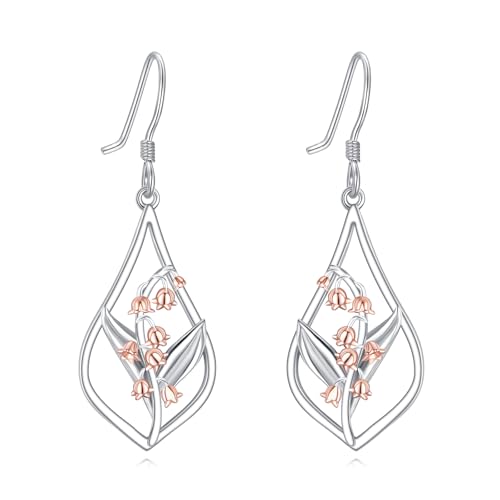 Lilie des Tales Ohrringe 925 Sterling Silber Blume Dangle Ohrringe Träne Schmuck Geschenke für Ladies Damen von VONALA