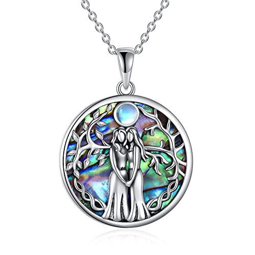 VONALA Sterling Silber Mondstein Schwester Halskette Abalone Muschel Anhänger Schmuck Geburtstagsgeschenke für Frauen Beste Freunde für immer von VONALA