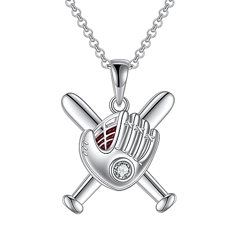 VONALA Sterling Silber Sport Halsketten Baseball Halsketten Sport Liebhaber Geschenke Sport Schmuck Männer Jungen Mädchen von VONALA