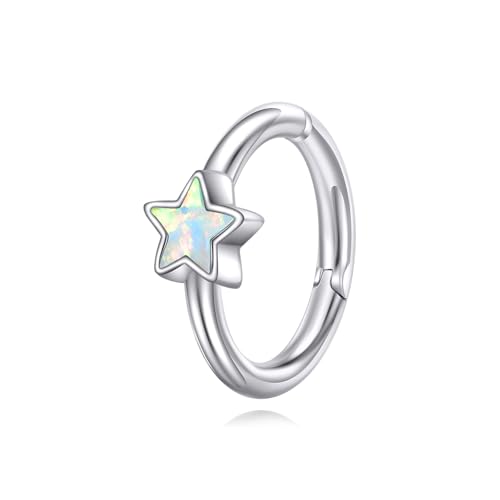 VONALA Stern Nasenring 925 Sterling Silber Opal Piercing Reifen Ring 14mm Schmuck Geschenk für Frauen von VONALA