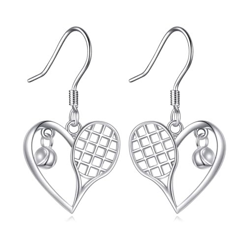 VONALA Tennis-Ohrringe für Damen, Sterlingsilber, Tennisball-Sport-Ohrringe, baumelnder Schmuck, Geschenke für Sportliebhaber, Frauen, Teenager, Mädchen VONALA Tennis-Ohrringe für Damen, Sterlingsilber, Tennisball-Sport-Ohrringe, baumelnder Schmuck, Geschenke für Sportliebhaber, Frauen, Teenager, Mädchen von VONALA