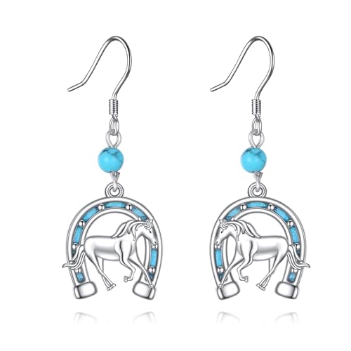 VONALA Türkis Western Pferd Ohrringe Sterling Silber Western Cowboy Hufeisen Ohrringe Vintage Texas Boho Schmuck Geschenke für Frauen Männer VONALA Türkis Western Pferd Ohrringe Sterling Silber Western Cowboy Hufeisen Ohrringe Vintage Texas Boho Schmuck Geschenke für Frauen Männer von VONALA