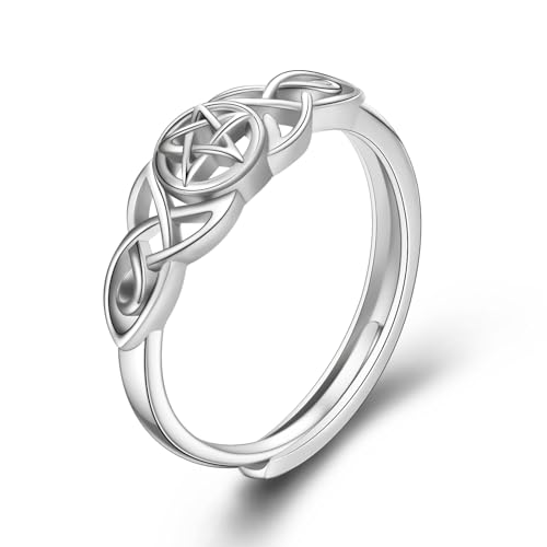 Keltischer Knoten Verstellbarer Ring Sterling Silber Keltischer Offener Ring Irischer Schmuck für Frauen von VONALA