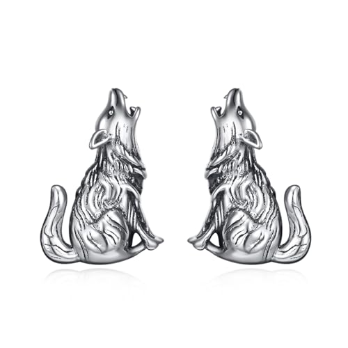 VONALA Wolf Ohrstecker für Damen 925 Sterling Silber Wolf Ohrringe Wolf für niedlichen Tierschmuck VONALA Wolf Ohrstecker für Damen 925 Sterling Silber Wolf Ohrringe Wolf für niedlichen Tierschmuck von VONALA