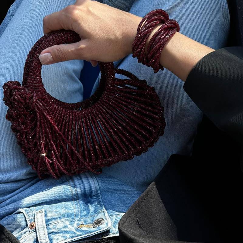 Handgefertigte Rote Strass Mini Tasche Sparkly Crystal Crossbody von VONAuaHandmade