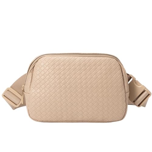 Crossbody Everywhere Waist Packs Trendy veganes Leder Hüfttaschen Bauchtasche Taillentaschen Gürtel Brusttasche Fanny Pack Reisetasche Bauchtasche Herren(Khaki) von VONCYKI