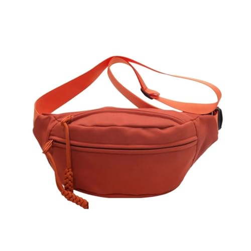 Hüfttasche Damen Canvas Freizeit Tragbare Reißverschluss Canvas Brusttasche Schultertasche Hüfttasche Sport Bauchtasche Herren(Orange Red) von VONCYKI