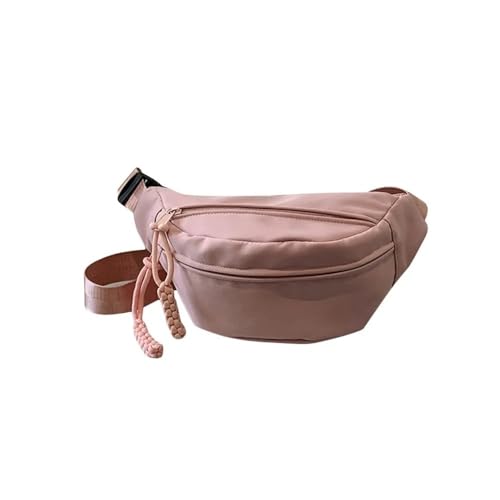 Hüfttasche Damen Canvas Freizeit Tragbare Reißverschluss Canvas Brusttasche Schultertasche Hüfttasche Sport Bauchtasche Herren(Pink) von VONCYKI