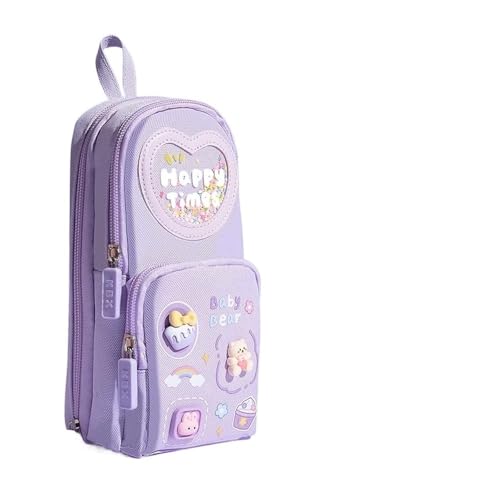 VONCYKI 1 x Kawaii-Federmäppchen aus Segeltuch, großes Fassungsvermögen, für Mädchen, Studenten, Schreibwaren, Schulbedarf (Eisbär) von VONCYKI