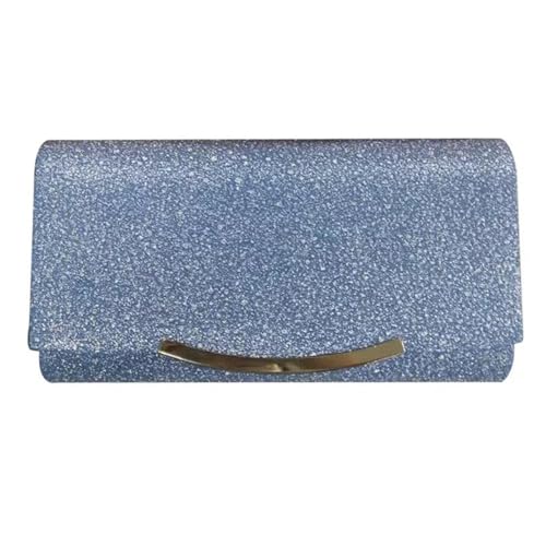 VONCYKI Abend Clutch Mode Damen Elegant Silber Gold Glänzend Handtasche Hochzeit Party Lange Geldbörsen Bankett Clutch Geldbörsen Umhängetasche Damen-Clutches(Blue) von VONCYKI