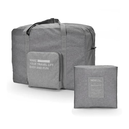 VONCYKI Faltbare Reisetasche Oxford Tuch Handgepäck Reisetaschen for Männer und Frauen Wochenende Reisetasche(Gray,2PCS) von VONCYKI
