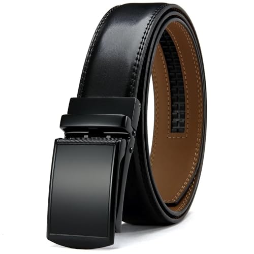 VONCYKI Herren-Ledergürtel, mehrere Farben, automatisch, erhältlich, Gürtel, Freizeit, modischer Ratschengürtel for Herren, Hosenbund Ledergürtel(135cm,A) von VONCYKI
