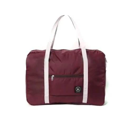 VONCYKI Nylon Faltbare Reisetaschen Große Kapazität Gepäck Unisex Taschen Handtaschen Tasche Frauen Wasserdicht Männer Trave(Wine) von VONCYKI