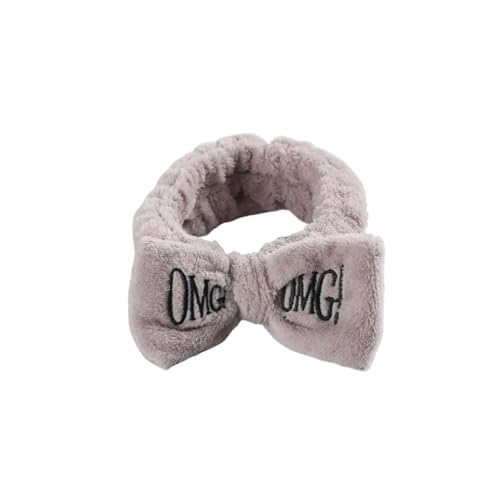 VONCYKI OMG Haarbänder mit Buchstabenschleife, vielseitig einsetzbar, für Mädchen und Damen, weiche Turbane, elastische Haarbänder, Korallen-Fleece, Make-up-Assistent, Kopfbedeckung (9) von VONCYKI