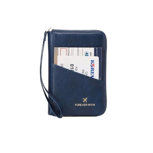 VONCYKI Retro Reisepasstasche für Damen und Herren RFID Modische Reisepasshülle Multifunktional PU Leder Reisepass Clip Reisezubehör, Hz726-royalblue, Einheitsgröße von VONCYKI