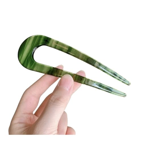 VONCYKI U-förmige Haarnadeln im Vintage-Stil, Zellulose, Essigsäure, Chignon-Dutt, Stab, Leopardenmuster, Haarkamm für Damen, Haarstyling-Zubehör (E) von VONCYKI