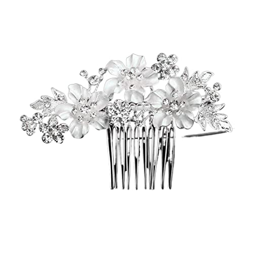 Braut Haarkämme Haarkamm Hochzeit Hochzeit Haar Seitenkamm Handgemachte Blumen Haarspange Kamm Braut Haarspangen Kopfbedeckungen Für Frauen Haarkamm Braut Braut Seitenkamm ( Color : F , Size : 10*6.8c von VONGAZ