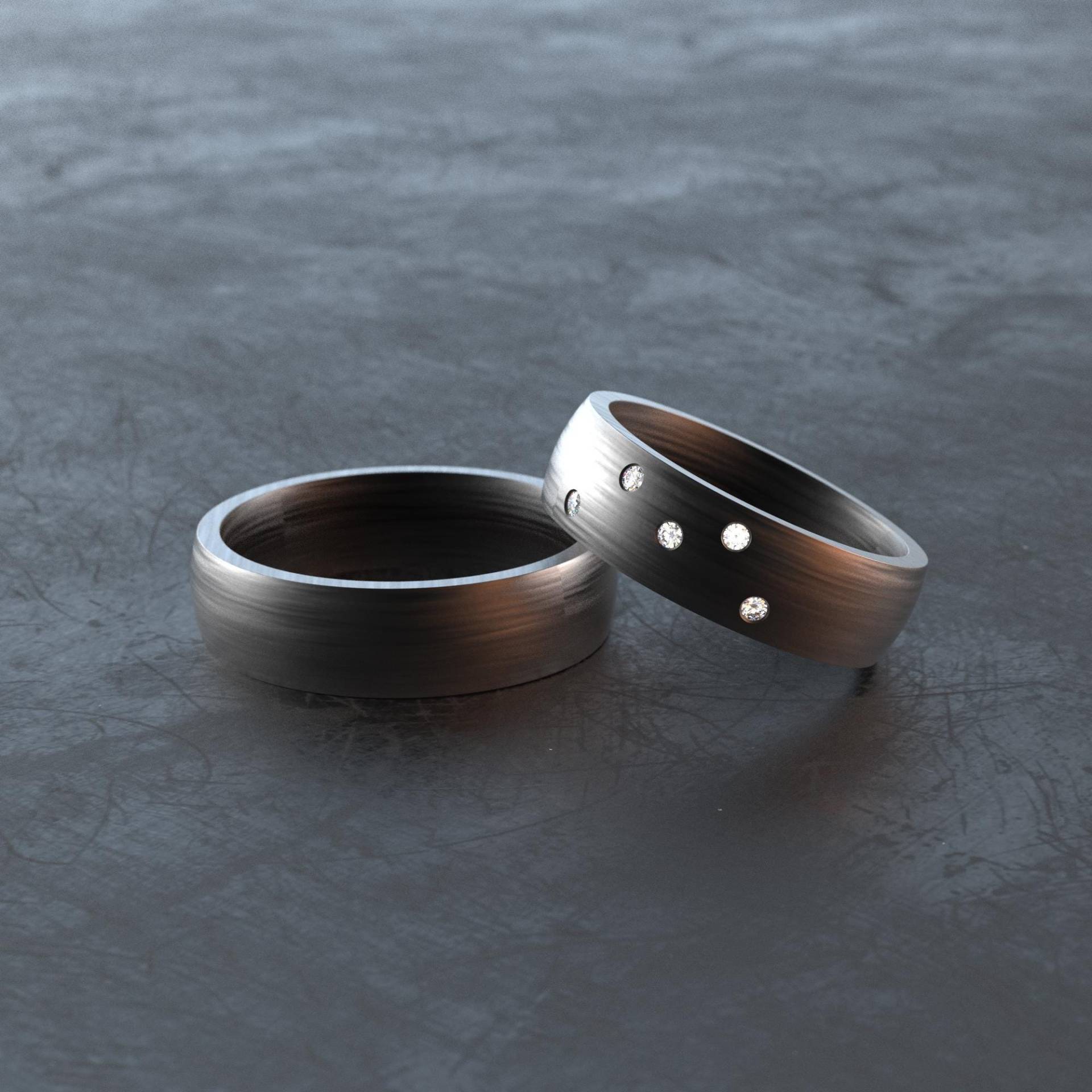 Carbon Ring Sternenhimmel Imitation - Freundschaftsring Partnerring Ehering Verlobungsring S008 von VONJACOB