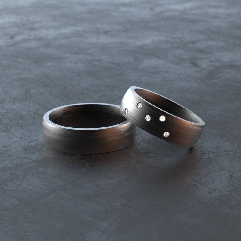 Carbon Ring Sternenhimmel Imitation - Freundschaftsring Partnerring Ehering Verlobungsring S008 von VONJACOB