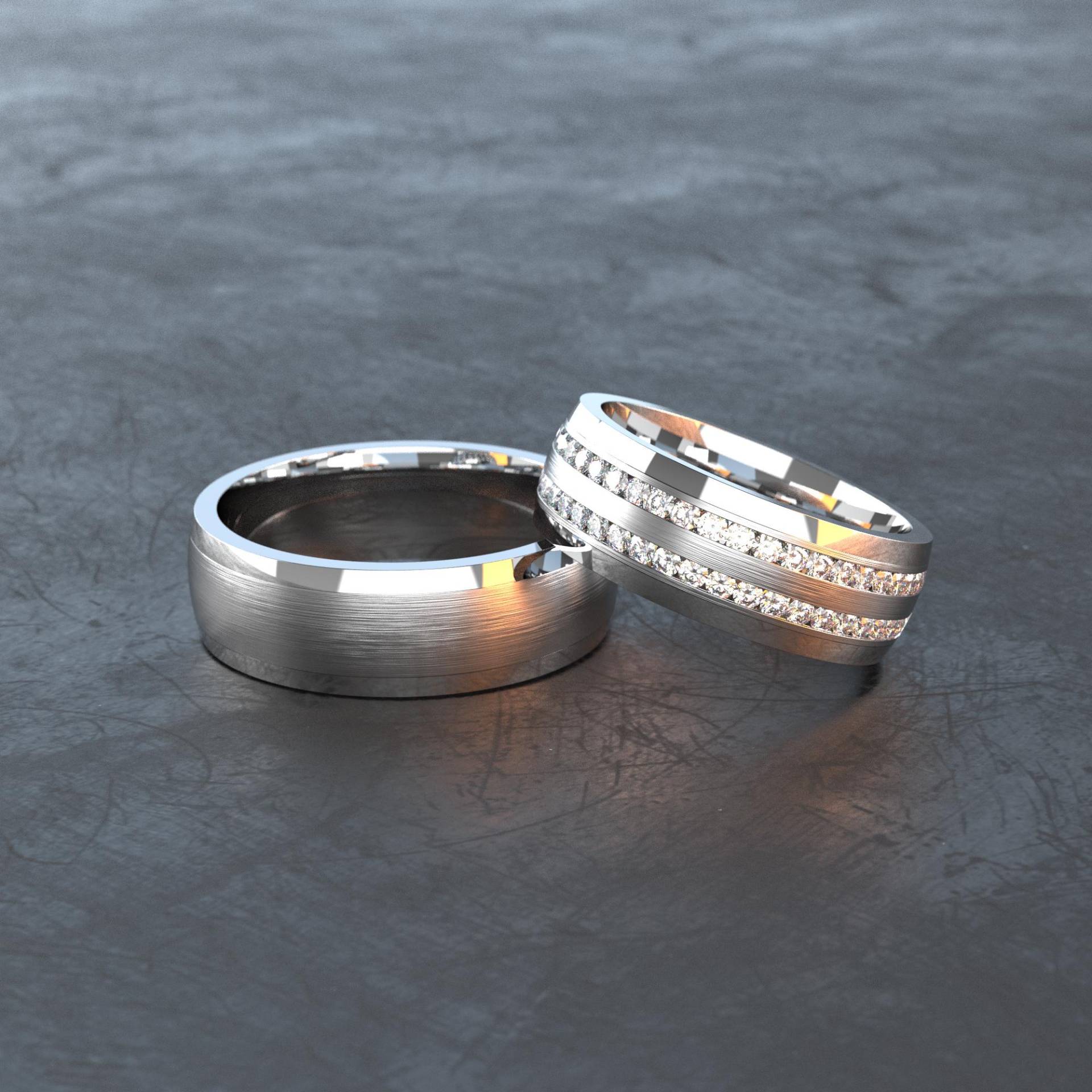 Eheringe Aus Edelstahl - Damenring Mit Zwei Zirkonia Vollkränzen Robust Und Langlebig Auch Ideal Als Partner- Freundschaftsring E029 Eheringe Aus Edelstahl - Damenring Mit Zwei Zirkonia Vollkränzen Robust Und Langlebig Auch Ideal Als Partner- Freundschaftsring E029 von VONJACOB