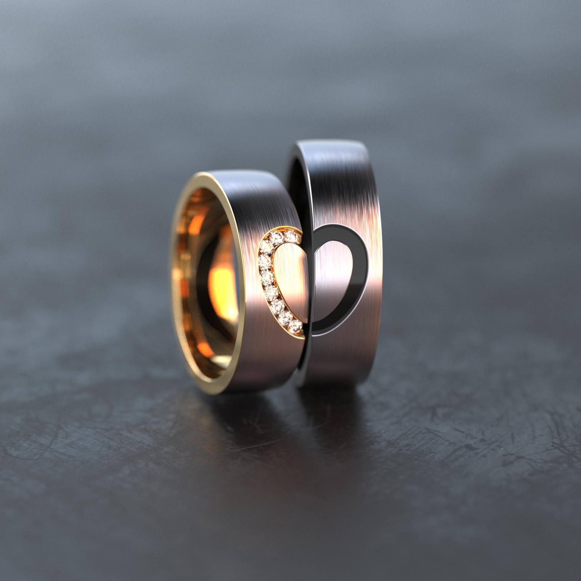 Herz Ringe Partnerringe/Eheringe Edelstahl Im Herzdesign - Rosé Vergoldet E035 Herz Ringe Partnerringe/Eheringe Edelstahl Im Herzdesign - Rosé Vergoldet E035 von VONJACOB
