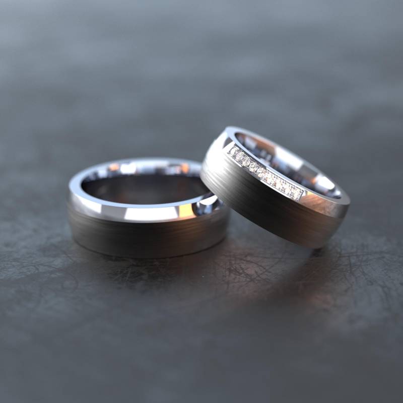 Partnerringe Aus Carbon Schwarz - Edelstahl Trauringe/Eheringe Freundschaftsringe S003 von VONJACOB