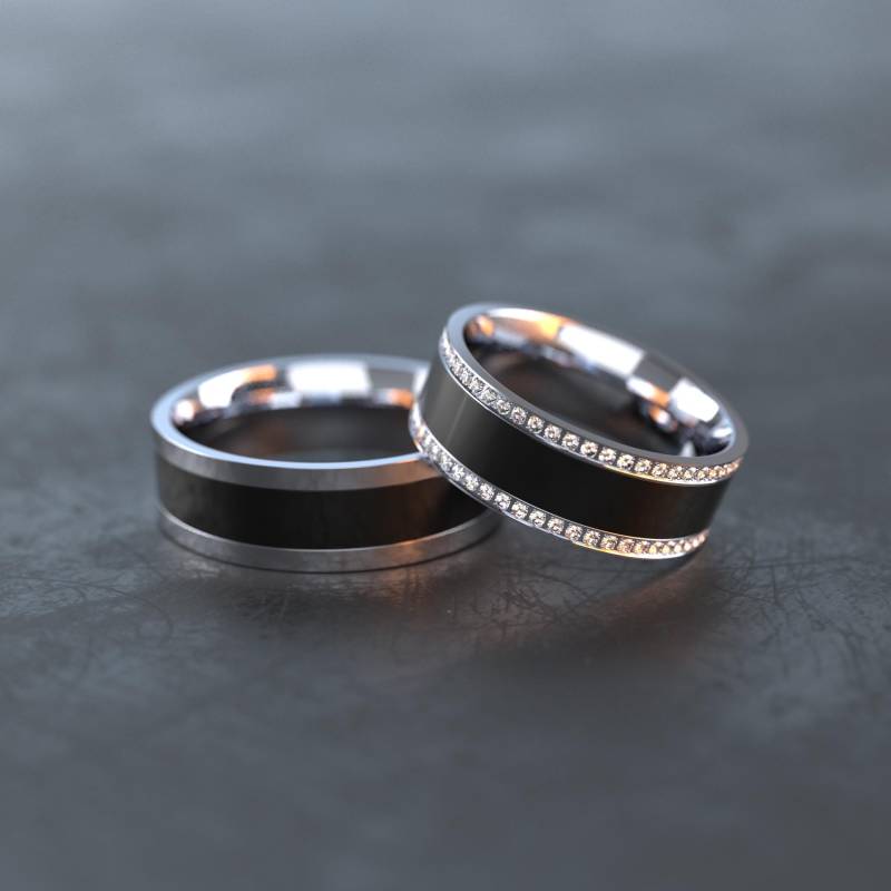 Partnerringe Aus Keramik Und Edelstahl - Trauringe/Eheringe Freundschaftsringe C001 von VONJACOB