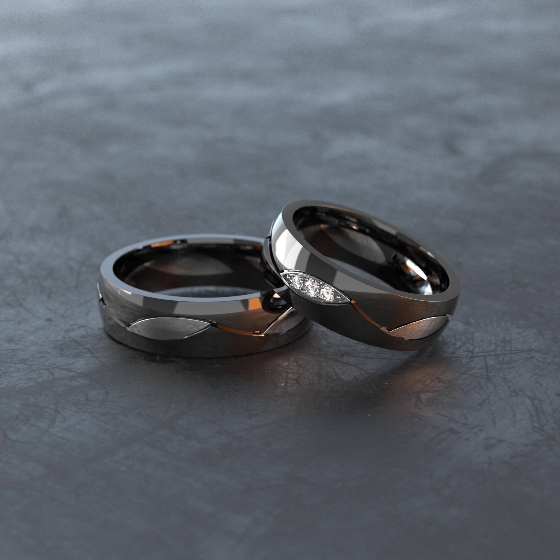 Schwarze Ringe - Trauringe Aus Edelstahl Eheringe/Partnerringe Freundschaftsringe E037 Schwarze Ringe - Trauringe Aus Edelstahl Eheringe/Partnerringe Freundschaftsringe E037 von VONJACOB