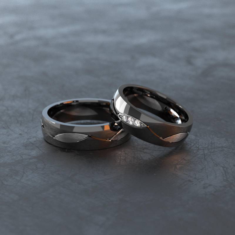Schwarze Ringe - Trauringe Aus Edelstahl Eheringe/Partnerringe Freundschaftsringe E037 von VONJACOB