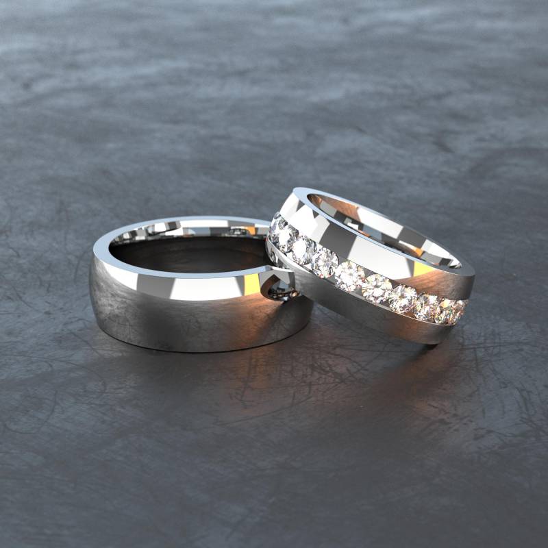 Titan Ring Mit Mittlerem Zirkonia Steinbesatz, Poliert - Ideal Als Trauringe, Freundschaftsringe Und Partnerringe/Verlobungsringe T009 von VONJACOB