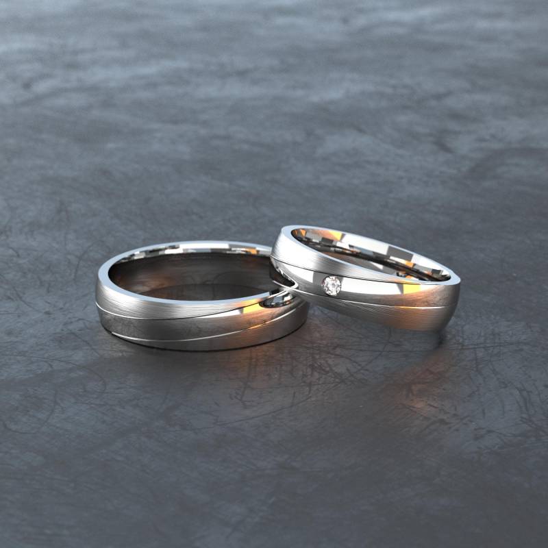 Titanium Ring - Mit Zirkonia Stein Ideal Als Trauringe, Freundschaftsringe, Partnerringe Und Verlobungsringe T014 von VONJACOB