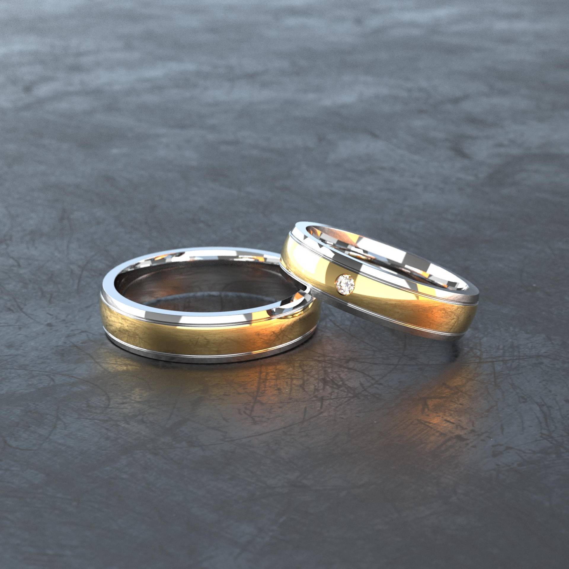 Traumhafter Edelstahl Partnerring Mit Vergoldetem Mittelteil, Auch Als Ehering Oder Verlobungsring Ideal Geeignet - E025 Traumhafter Edelstahl Partnerring Mit Vergoldetem Mittelteil, Auch Als Ehering Oder Verlobungsring Ideal Geeignet - E025 von VONJACOB