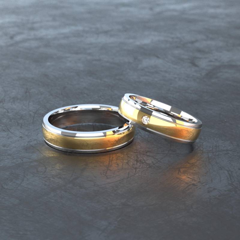 Traumhafter Edelstahl Partnerring Mit Vergoldetem Mittelteil, Auch Als Ehering Oder Verlobungsring Ideal Geeignet - E025 Traumhafter Edelstahl Partnerring Mit Vergoldetem Mittelteil, Auch Als Ehering Oder Verlobungsring Ideal Geeignet - E025 von VONJACOB