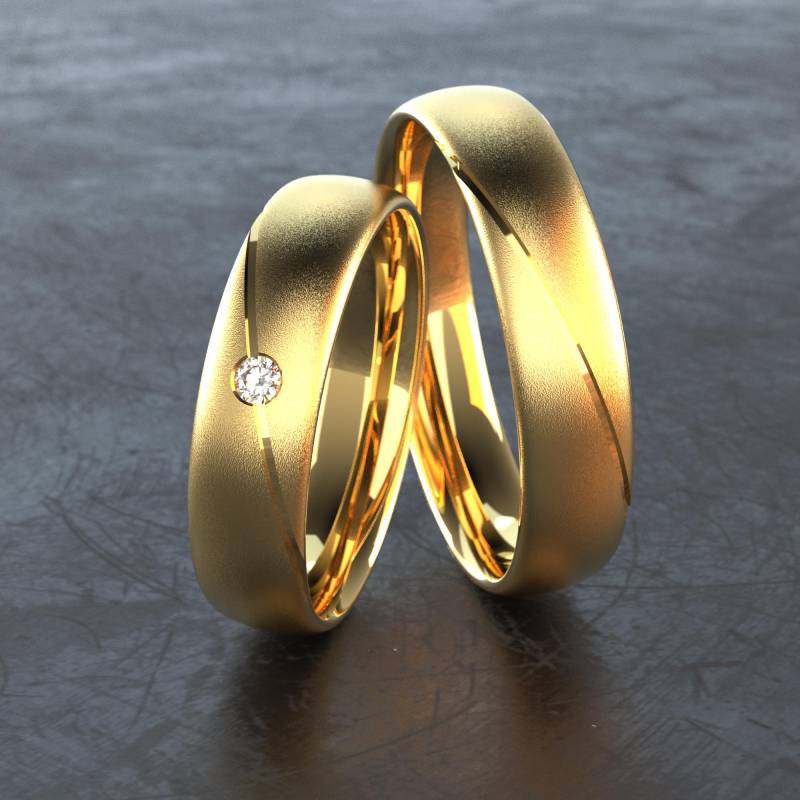 Trauringe 585Er Gelbgold | Eheringe Mit Diamant - Ringe Hochzeitsringe Sand Mattiert Modell Langenfeld Tr205 Trauringe 585Er Gelbgold | Eheringe Mit Diamant - Ringe Hochzeitsringe Sand Mattiert Modell Langenfeld Tr205 von VONJACOB