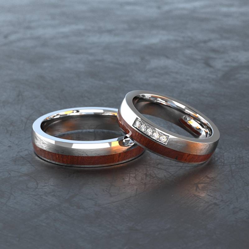 Trauringe Mit Holz - Eheringe Ring Aus Partnerringe Holz- Verlobungsringe Freundschaftsringe W007 von VONJACOB