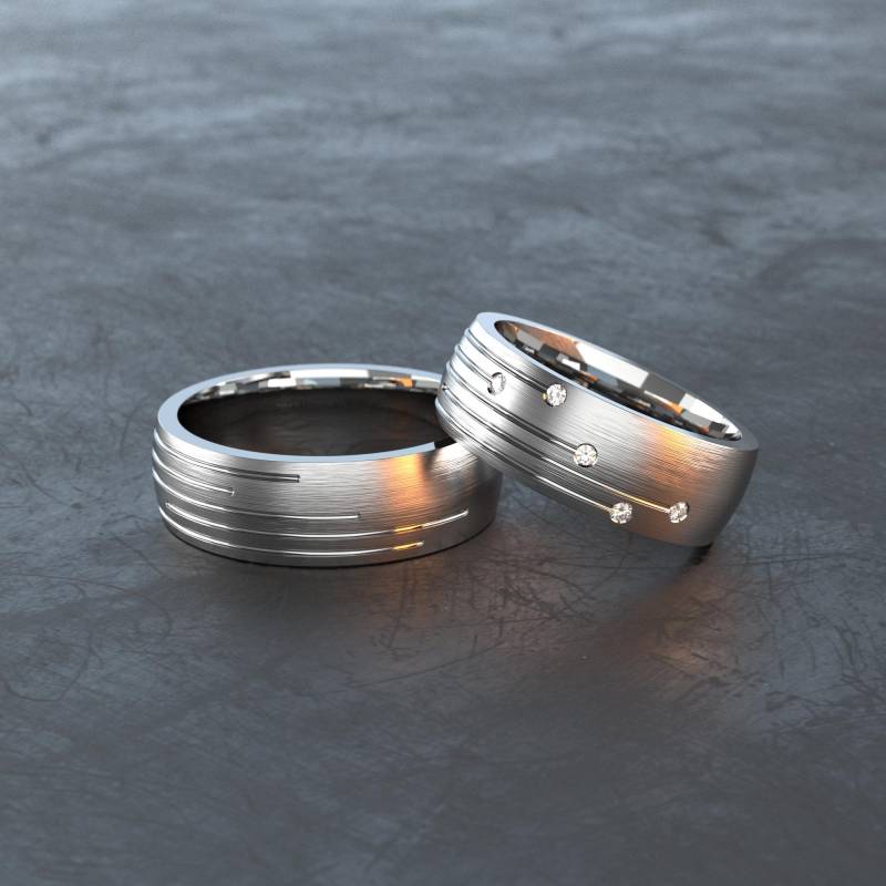 sternschnuppen Ring Aus Titan - Titanium Partnerringe, Freundschaftsringe, Eheringe, Trauringe/Verlobungsringe T006 von VONJACOB