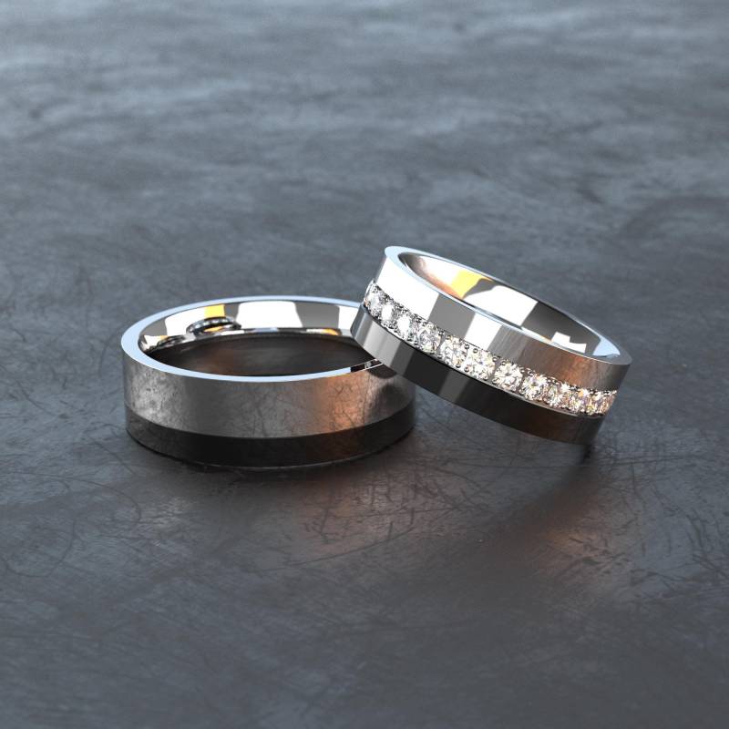 stilvolle Schwarze Ringe/Edelstahl Partnerringe - Trauringe Eheringe Freundschaftsringe C006 von VONJACOB