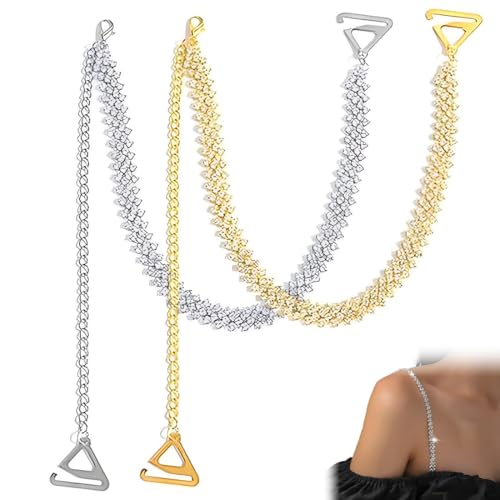 VONJUMA 2 Pcs Strass Bh Träger Verstellbare Glitzernde Schultergurte Rutschfest Und Stilvoll Perfekt Für Kleider Und Tops Ideal Für Hochzeiten Und Events von VONJUMA