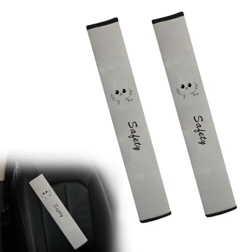 VONJUMA 2 Stück Gurtpolster Auto Kinder, Auto Gurtpolster Gurtschutz Mit Katze Motiv Schutzkissen Und Samtbeutel Groß Für Mehr Komfort Auf Der Reise von VONJUMA